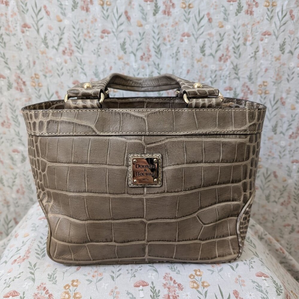 Dooney & Bourke Crocodile Embossed Tan Handbag